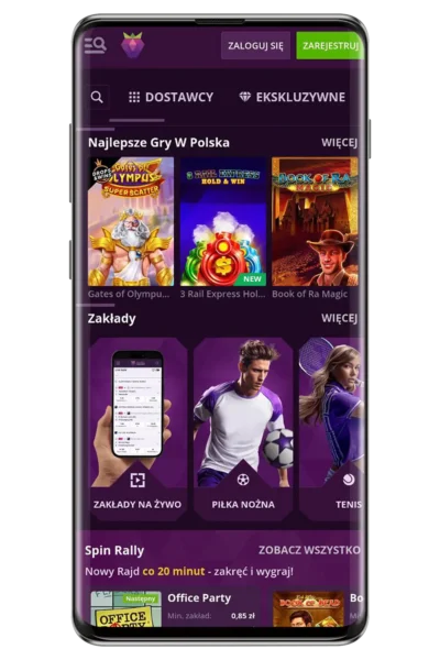 Kasyno Malina na urządzeniu mobilnym
