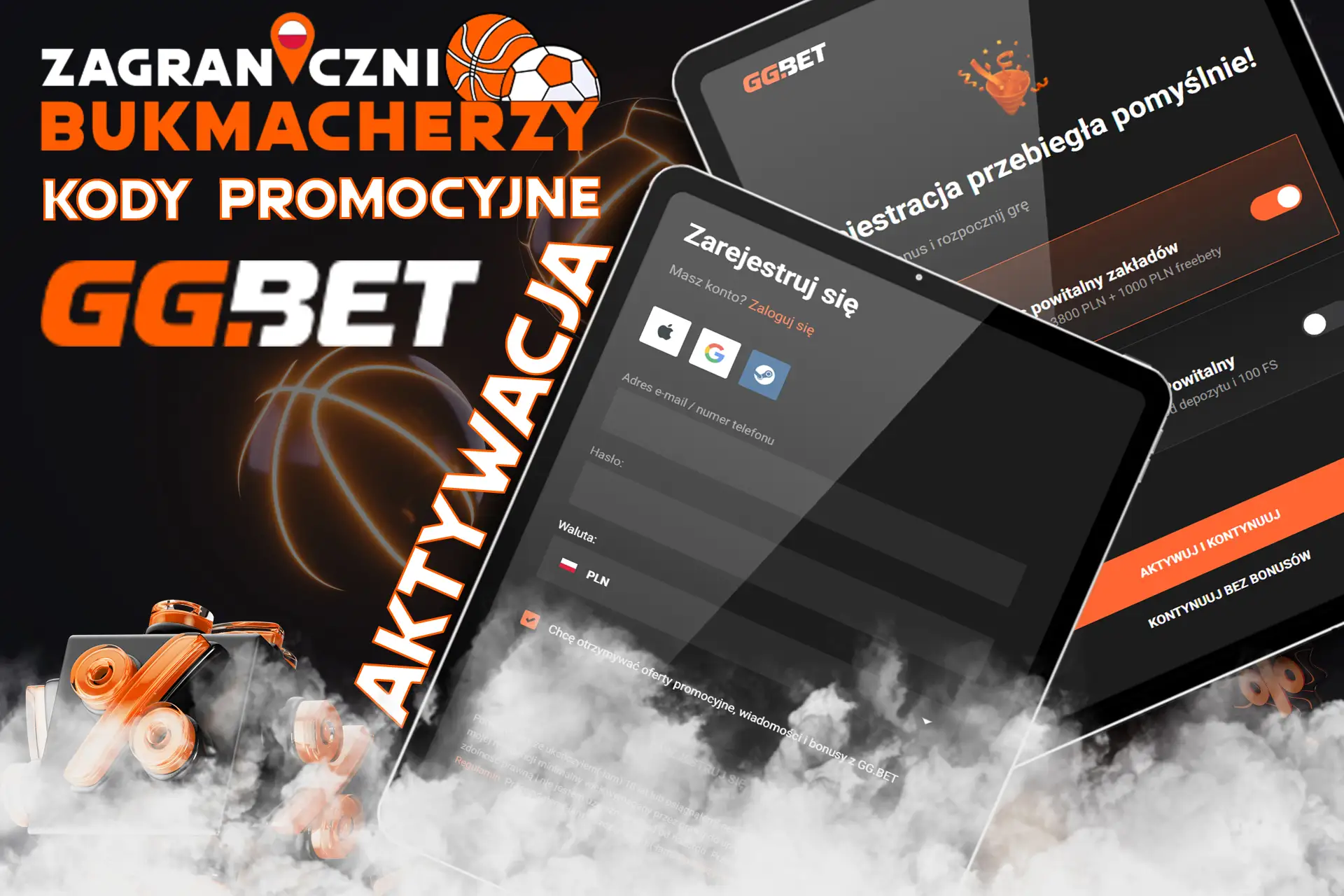 Wprowadź aktualny kod promocyjny podczas rejestracji u bukmachera GGbet