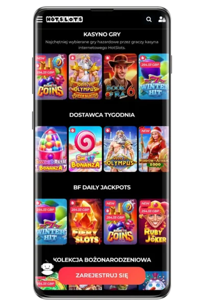 Kasyno HotSlots na urządzeniu mobilnym